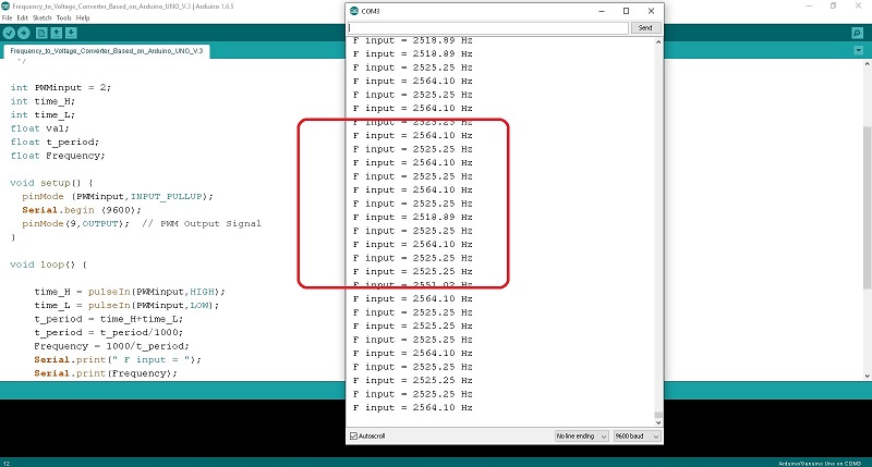 Frequency to Voltage Converter with Arduino UNO