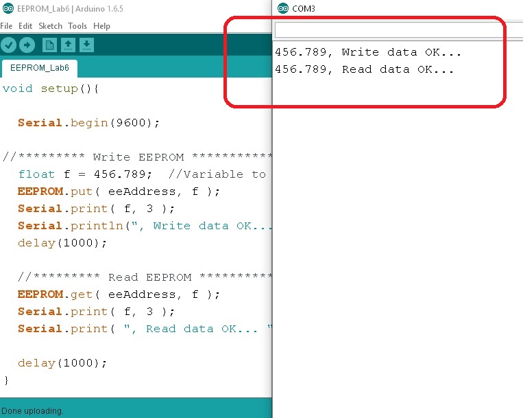 Writing and Reading the EEPROM for Arduino UNO