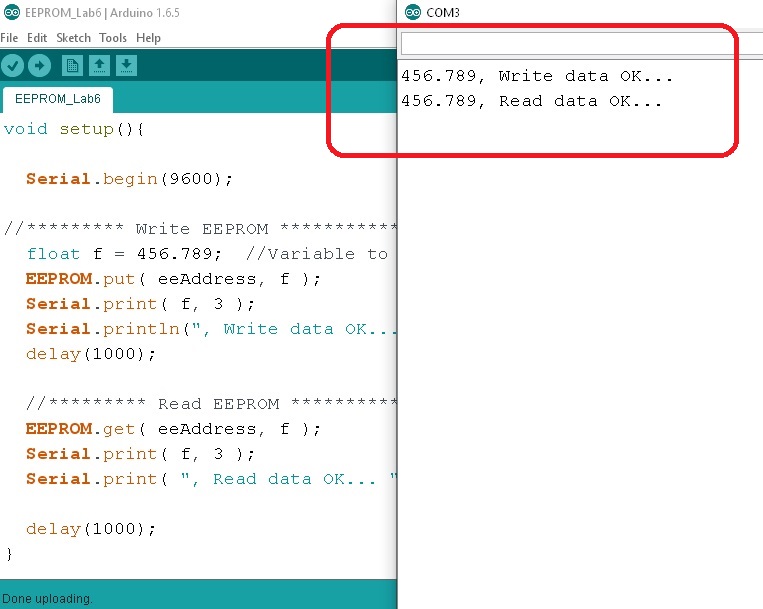 Writing and Reading the EEPROM for Arduino UNO