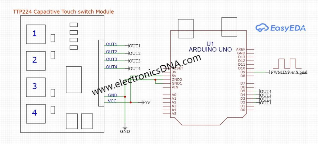 TTP224 Capacitive Touch switch Module 4 channel