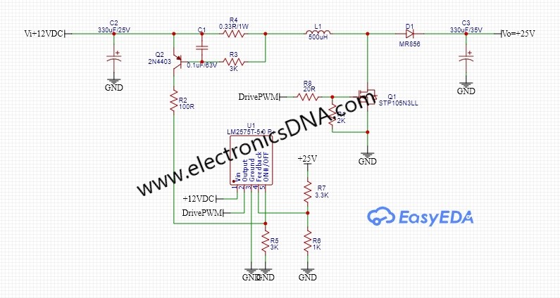 Prototype DC-DC Boost converter Control by using LM2575T-5.0 P+
