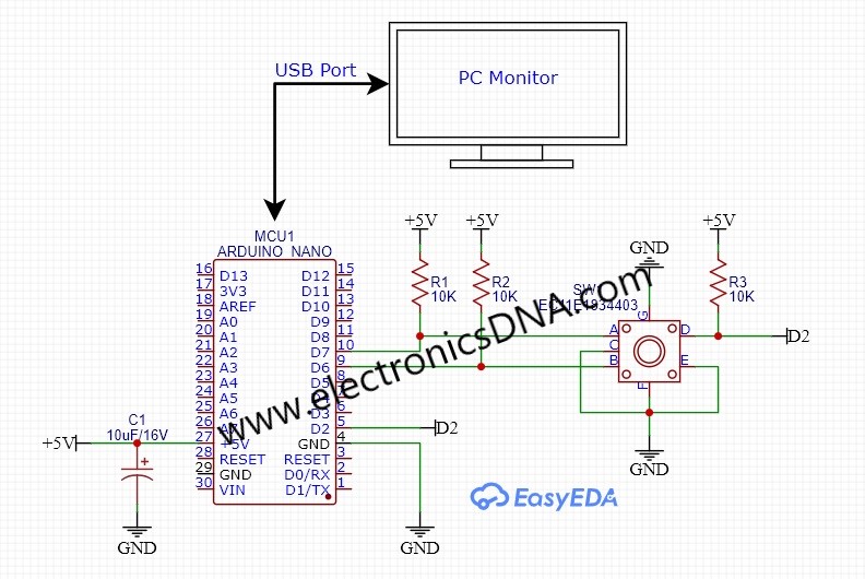 Interface 360 Degree Rotary Encoder Switch with Arduino NANO