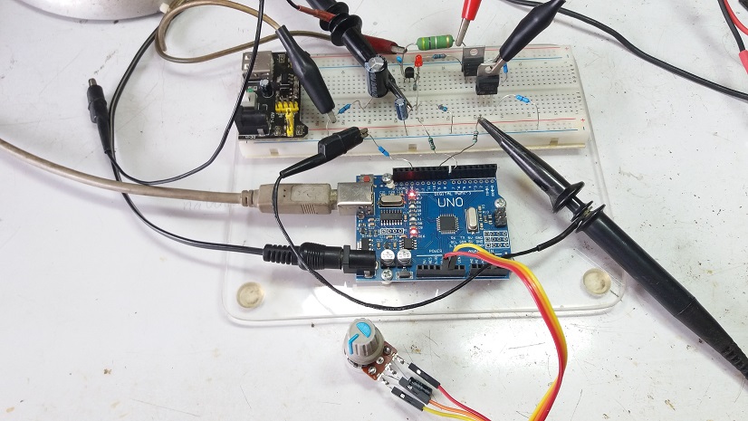 Overcurrent protection for DC motor using Analog comparator Module of Arduino UNO