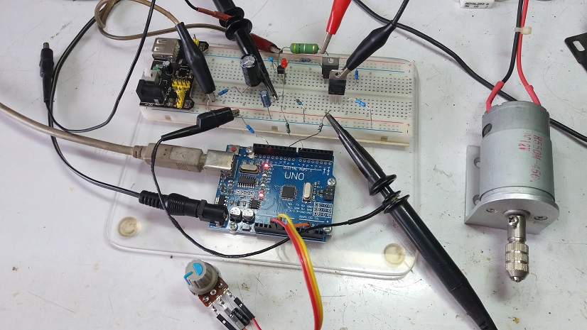 Overcurrent protection for DC motor using Analog comparator Module of Arduino UNO