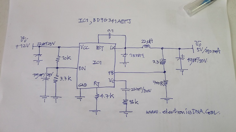Prototype DC/DC Buck Converter by using BD9G341AEFJ Controller