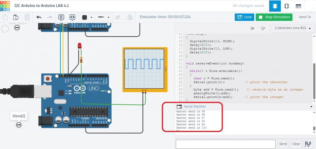 Simple I2C Communication with Arduino to Arduino Board