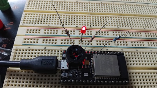 ESP32 Capacitive Touch Sensor with LED Dimmer