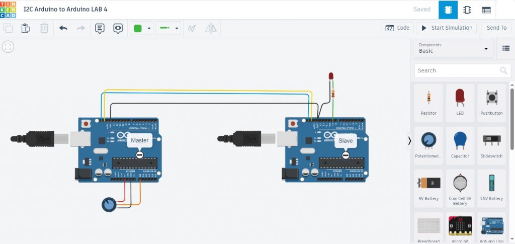 Simple I2C Communication with Arduino to Arduino Board