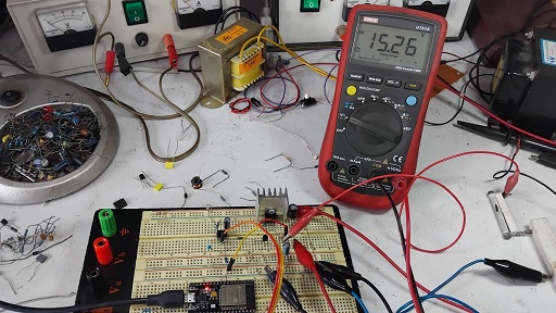 Prototype ESP32 DAC Control DC Power Supply 0-20V/1A