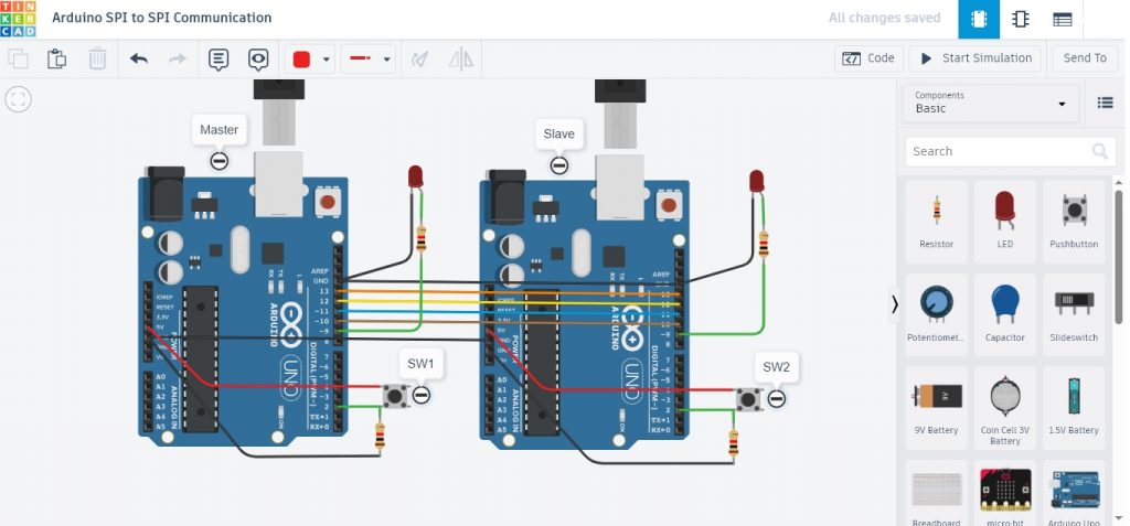 Arduino to Arduino by using SPI Communication