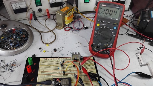 Prototype ESP32 DAC Control DC Power Supply 0-20V/1A