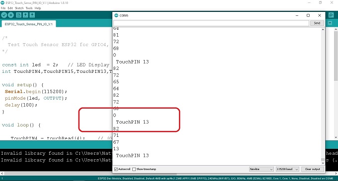 ESP32 Capacitive Touch Sensor with LED Dimmer