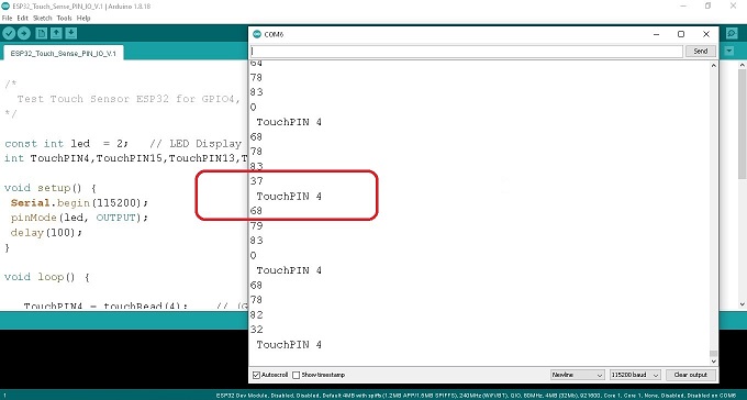 ESP32 Capacitive Touch Sensor with LED Dimmer