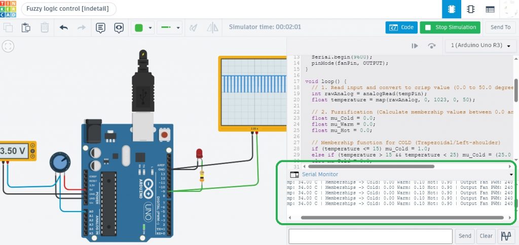 Simple Mamdani-style Fuzzy Logic Controller with Arduino UNO