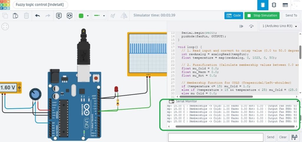 Simple Mamdani-style Fuzzy Logic Controller with Arduino UNO