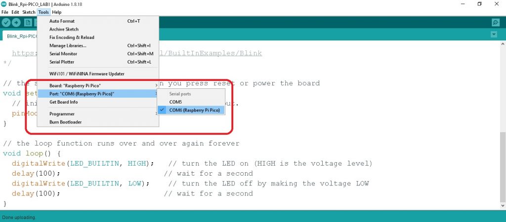 Raspberry Pi Pico Microcontroller Arduino IDE 